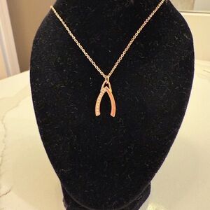 Rebecca Minkoff Rose Gold Wishbone Necklace